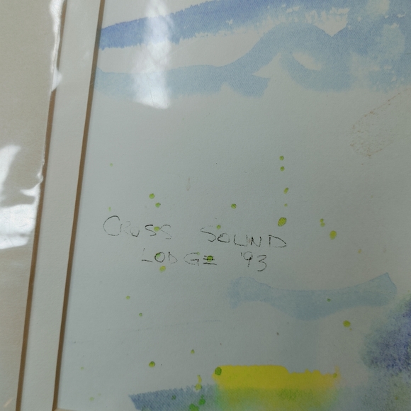 WATERCOLOR MATTED PRINT OF FISHERMAN AT CROSS SOUND LODGE ALASKA 14 X 11 - Picture 4 of 6